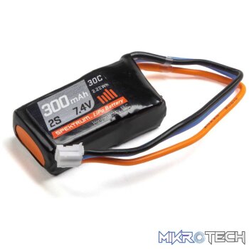 7.4V 300mAh 2S 30C LiPo Battery PH