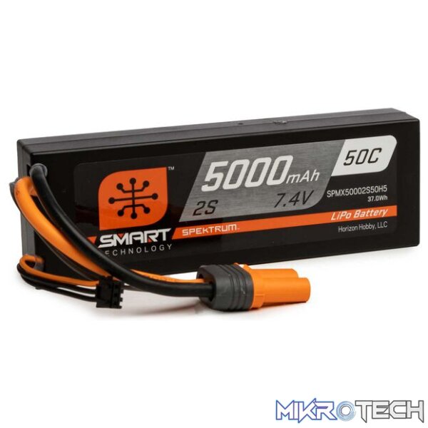 7.4V 5000mAh 2S 50C Smart Hardcase LiPo Battery IC5 7.4V 5000mAh 2S 50C Smart Hardcase LiPo Battery IC5