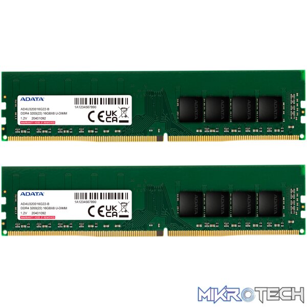 8GB ADATA U-DIMM DDR4 PC-3200 - Image 2