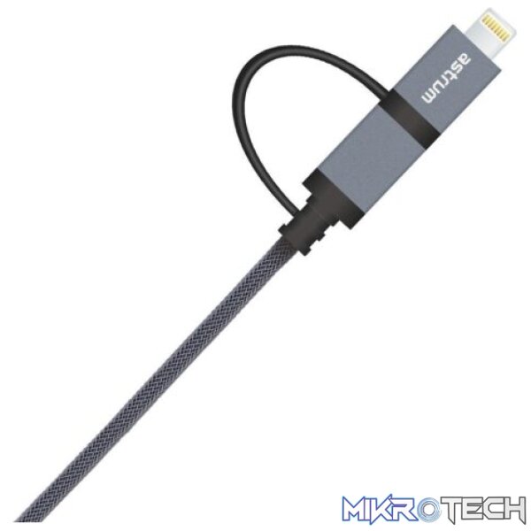 AC330 Micro USB + 8pin Charge & Sync MFI Braided Cable - Image 3
