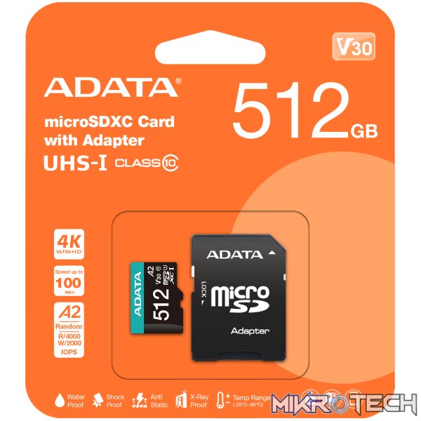 ADATA MICRO SDXC 512GB UHS-I U3 V30 CL10 - Image 3