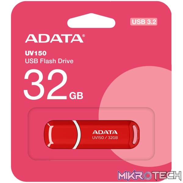 ADATA UV150 USB 3.2 32GB SNAP CAP RED - Image 3