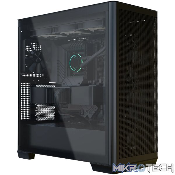 APNX C1-R premium Black mid-tower ATX case - 4x PWM ARGB Fan Included - 3x2.5'' or 3x 3.5'' - 360mm radiator - BTF Compatible. - Image 2