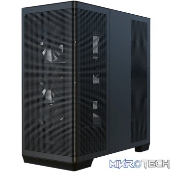 APNX C1-R premium Black mid-tower ATX case - 4x PWM ARGB Fan Included - 3x2.5'' or 3x 3.5'' - 360mm radiator - BTF Compatible.