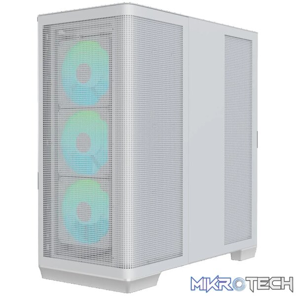 APNX C1-R premium White mid-tower ATX case - 4x PWM ARGB Fan Included - 3x2.5'' or 3x 3.5'' - 360mm radiator - BTF Compatible. - Image 2