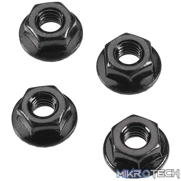 AR708003 Serrated Flange Wheel Nut 4mm (4) AR708003 Serrated Flange Wheel Nut 4mm (4)