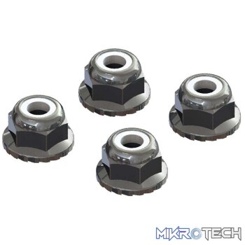 AR708008 Flanged Nyloc Locknut 4mm Sil