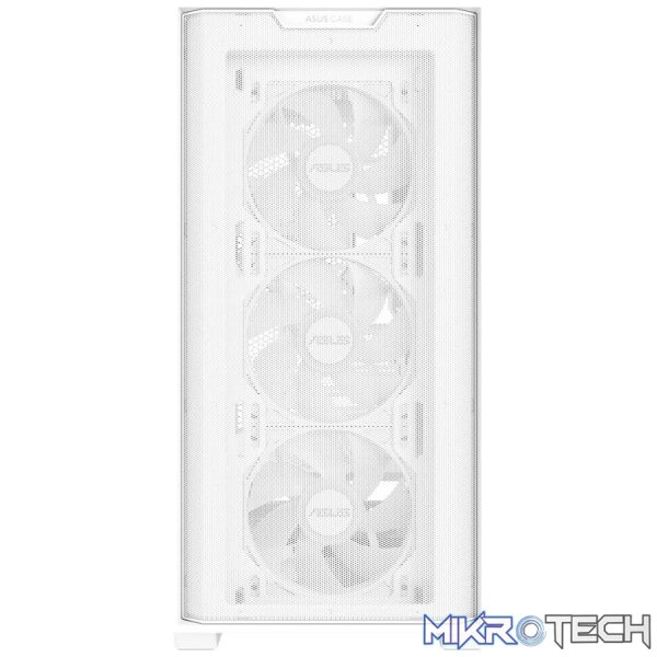 ASUS A21 PLUS Clear Tempered Glass Mesh Steel White Micro-ATX Mid-Tower Gaming Chassis - Image 2