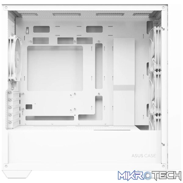 ASUS A21 PLUS Clear Tempered Glass Mesh Steel White Micro-ATX Mid-Tower Gaming Chassis - Image 4