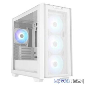 ASUS A21 PLUS Clear Tempered Glass Mesh Steel White Micro-ATX Mid-Tower Gaming Chassis
