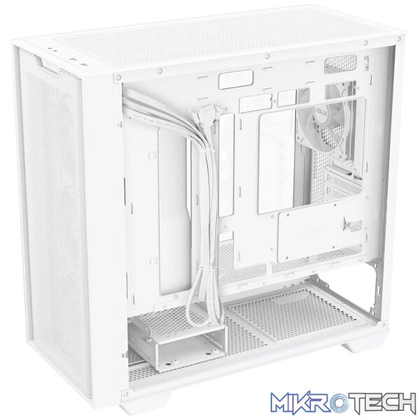 ASUS A21 PLUS Clear Tempered Glass Mesh Steel White Micro-ATX Mid-Tower Gaming Chassis - Image 5