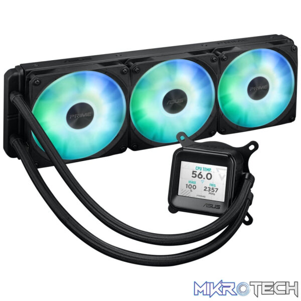 ASUS Prime LC 360 ARGB LCD 360mm Black Liquid CPU Cooler - Image 2