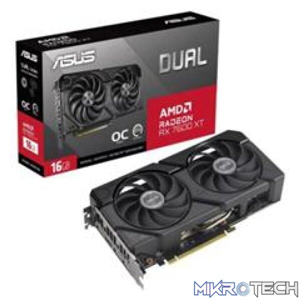 ASUS Radeon RX 7600 XT DUAL OC Edition 16GB GDDR6 128-Bit PCIe 4.0 Graphics Card ASUS Radeon RX 7600 XT DUAL OC Edition 16GB GDDR6 128-Bit PCIe 4.0 Graphics Card