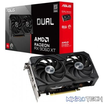 ASUS Radeon RX 9060 XT DUAL 8GB GDDR6 128-Bit PCIe 5.0 Graphics Card