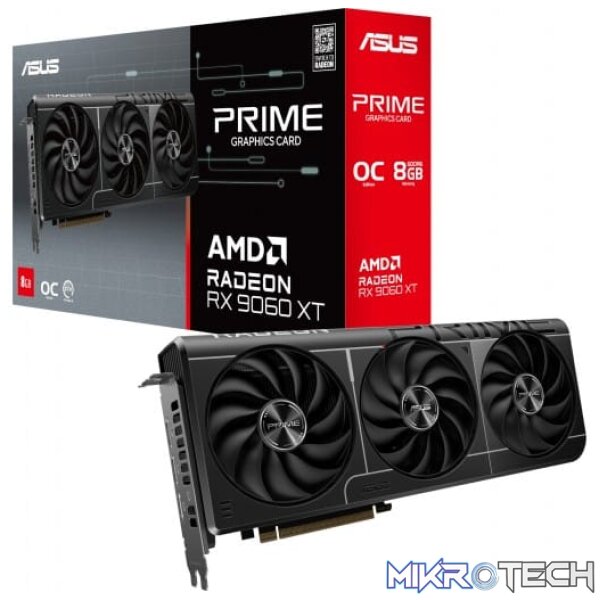 ASUS Radeon RX 9060 XT PRIME OC 8GB GDDR6 128-Bit PCIe 5.0 Graphics Card ASUS Radeon RX 9060 XT PRIME OC 8GB GDDR6 128-Bit PCIe 5.0 Graphics Card