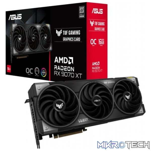 ASUS Radeon RX 9070 XT TUF GAMING OC 16GB GDDR6 256-Bit PCIe 5.0 Graphics Card ASUS Radeon RX 9070 XT TUF GAMING OC 16GB GDDR6 256-Bit PCIe 5.0 Graphics Card