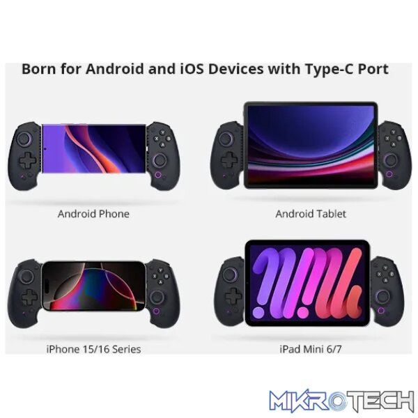 Abxylute S9 Mobile controller - USB-C + Bluetooth: Supports a wide range of phone/tablet devices compatibility; - Image 2