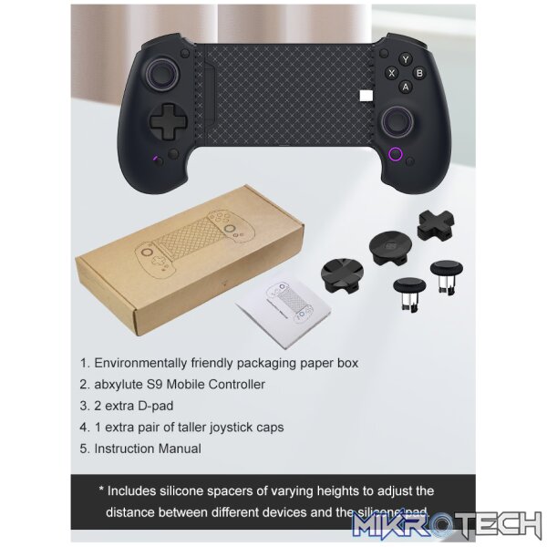 Abxylute S9 Mobile controller - USB-C + Bluetooth: Supports a wide range of phone/tablet devices compatibility; - Image 6