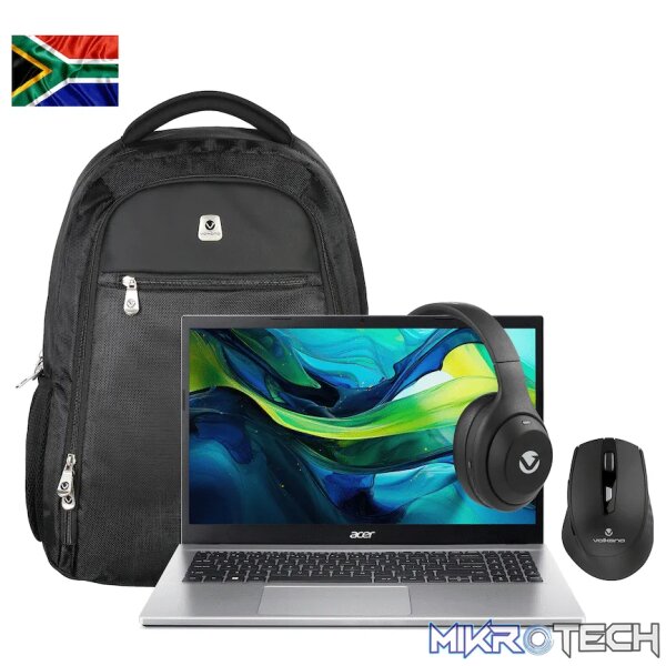 Acer Aspire 3 15.6 inch Core i5 8GB/512GB WIN11H- Silver (Bag+Mouse+Headphone) - Image 2