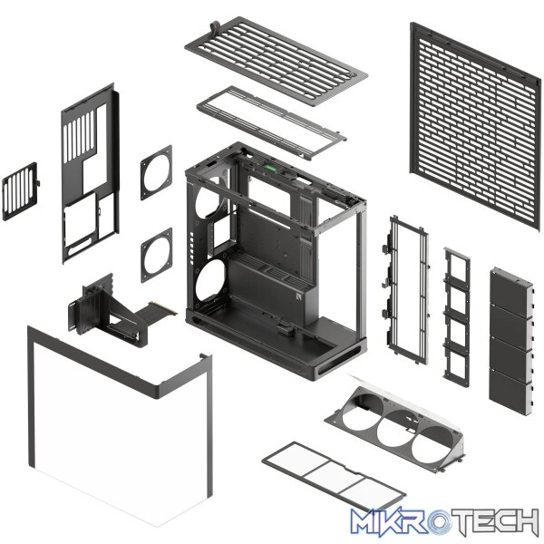 Aerocool HAVN HS 420 Base Edition Black EATX case - Adjustable GPU Bracket - Supports 11 fans (0 incl) - 4x 3.5'' or 8x 2.5'' - Image 3