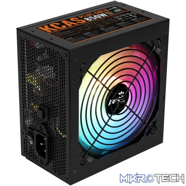 Aerocool KCAS PLUS Gold 850W RGB PSU - ATX 24 PIN; 2x 4+4PIN CPU; 8x SATA; 4x PATA; 3x PCIe 6+2PIN. - Image 4