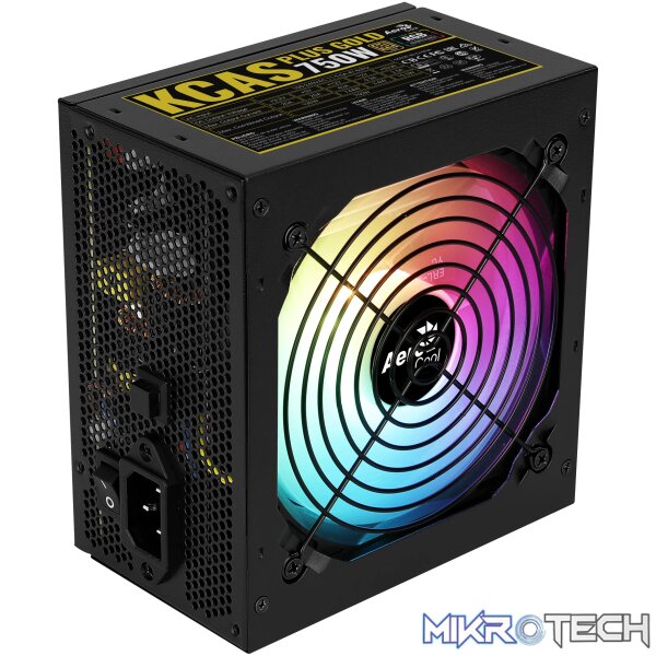 Aerocool KCAS PLUS Gold750W RGB PSU - ATX 24 PIN; 2x 4+4PIN CPU; 8x SATA; 4x PATA; 3x PCIe 6+2PIN. - Image 4