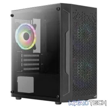 Aerocool Trinity Mini Black tower case - 2x 140mm and 1x 120mm RGB included - Micro ATX - 2x3.5'' or 3x 2.5'' - 240mm radiator