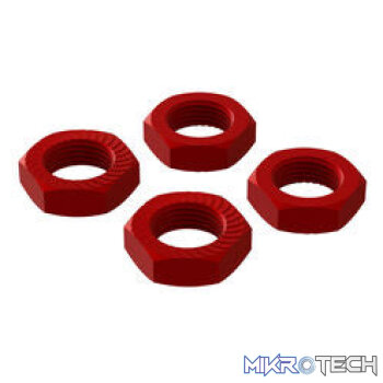 Aluminium Wheel Nut 17mm Red (4)