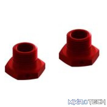 Aluminum Wheel Hex 17mm 14.6mm Thick Red (2)