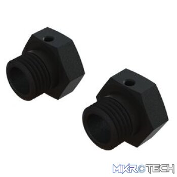 Aluminum Wheel Hex 17mm 16.5mm Thick Black (2)