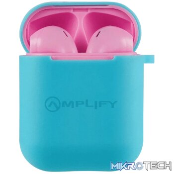 Amplify Buds Series True Wireless Earphones with Silicone Accessories - Pink/Blue