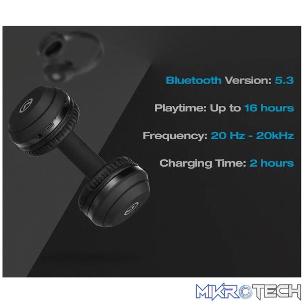 Amplify Chorus Series Bluetooth 2.0 Headphones - Black - Image 4