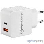 Amplify Dual Wall Charger Type-C + USB (45w)