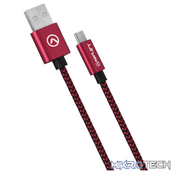 Amplify Linked Series Micro USB Braided Cable - 2m - Black/Red Amplify Linked Series Micro USB Braided Cable - 2m - Black/Red