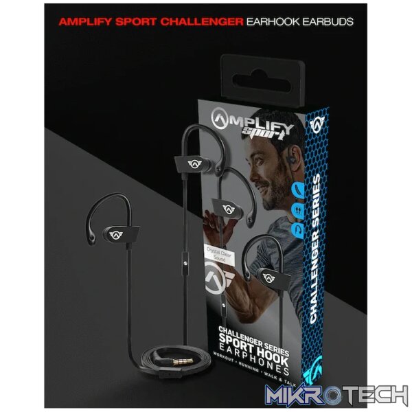 Amplify Sport Challenger Series Earhook Earbuds - Black - Image 7