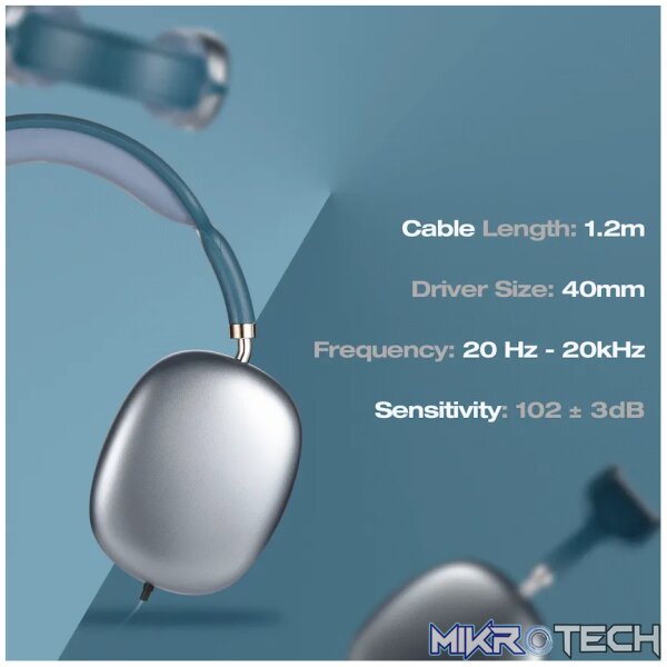 Amplify Zenith Series Aux Headphones - Blue - Image 5