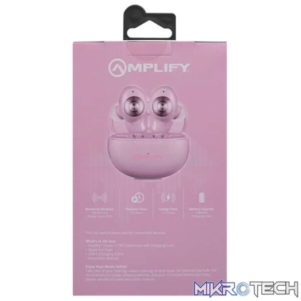 Amplify Zodiac 3 True Wireless Earphones - Pink - Image 4