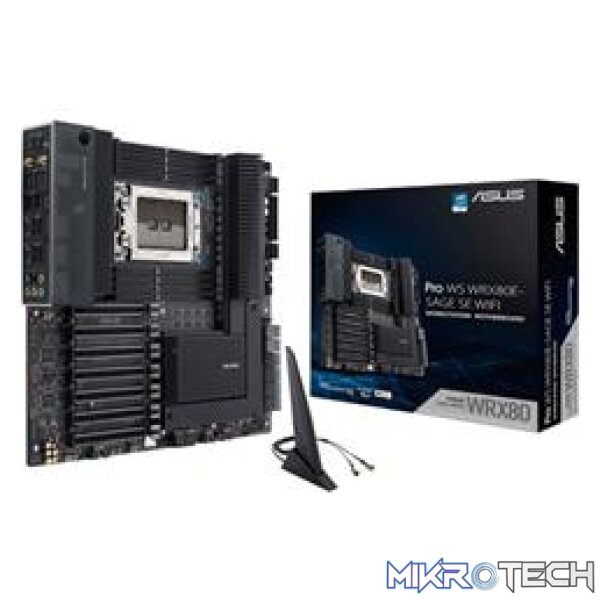 Asus Pro WS WRX80E-SAGE SE WIFI AMD WRX80 Socket sWRX8 E-ATX Server Desktop Motherboard Asus Pro WS WRX80E-SAGE SE WIFI AMD WRX80 Socket sWRX8 E-ATX Server Desktop Motherboard