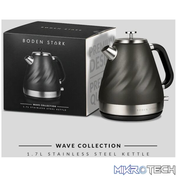 Boden Stark 1.7l Stainless Steel Kettle - Charcoal - Image 3