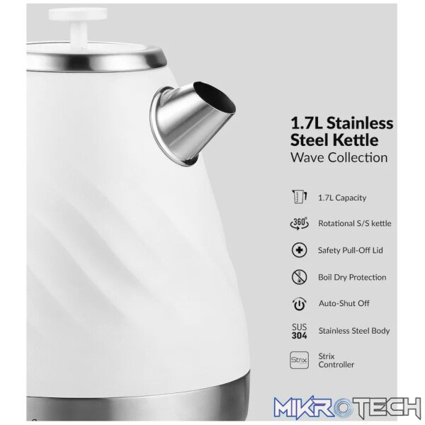 Boden Stark 1.7l Stainless Steel Kettle - White - Image 4