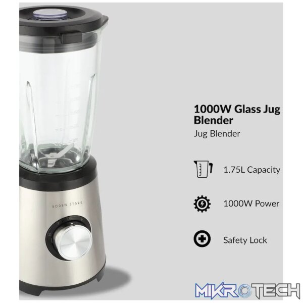Boden Stark 1000w Glass Jug Blender - Image 5