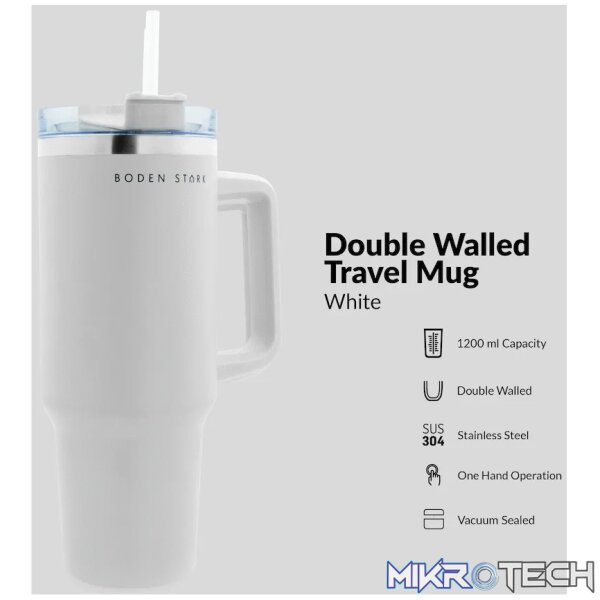 Boden Stark 1200ml Travel Mug - White - Image 13