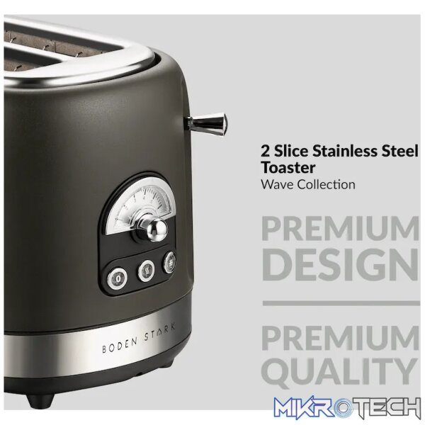 Boden Stark 2-Slice Stainless Steel Toaster - Image 4