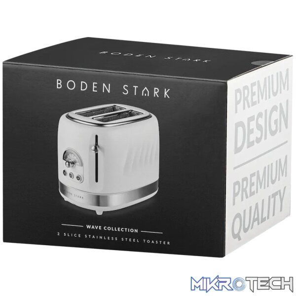 Boden Stark 2-Slice Stainless Steel Toaster - White - Image 2