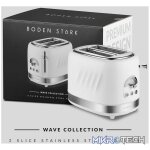 Boden Stark 2-Slice Stainless Steel Toaster - White - Image 3