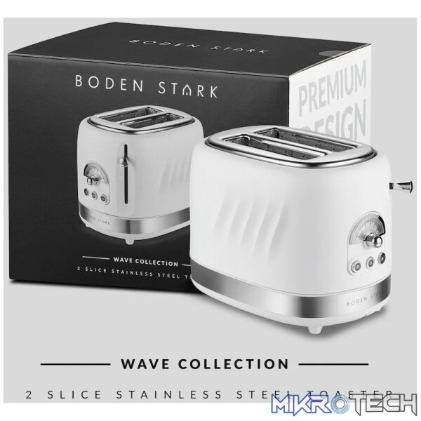 Boden Stark 2-Slice Stainless Steel Toaster - White - Image 3