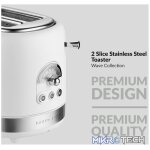 Boden Stark 2-Slice Stainless Steel Toaster - White - Image 4