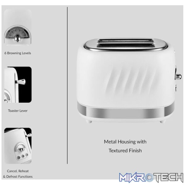 Boden Stark 2-Slice Stainless Steel Toaster - White - Image 5