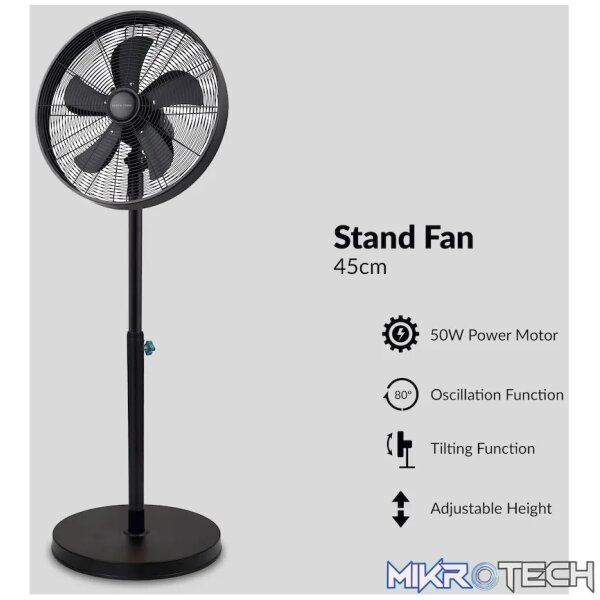 Boden Stark 40cm Stand Fan - Black - Image 7