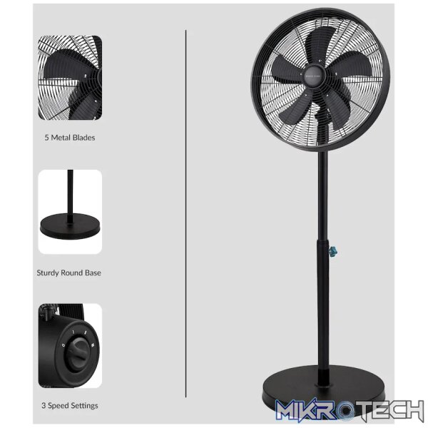 Boden Stark 40cm Stand Fan - Black - Image 8